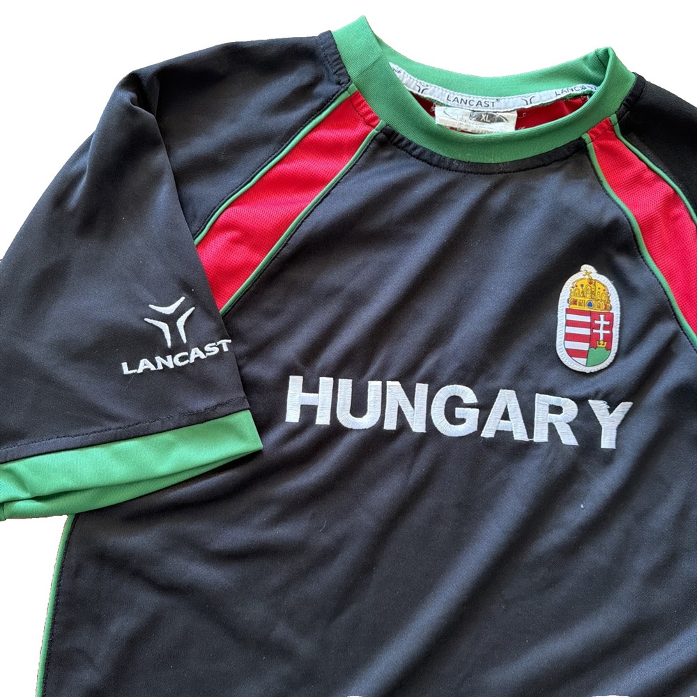 Vintage 90's Lancast Hungary Black Soccer Jersey Men XL